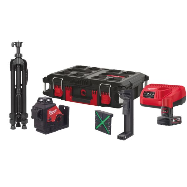 M12™ Akku-Kreuzlinienlaser 3 x 360° Kit M123PLSKIT-401P / Milwaukee # 4933499379 / EAN: 405854656543