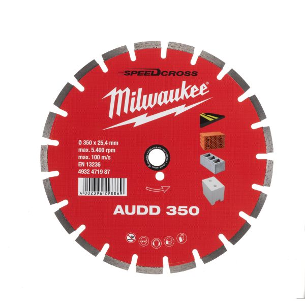 Speedcross Diamanttrennscheibe AUDD 350 mm für abrasive Materialien / Milwaukee # 4932471987 / EAN: