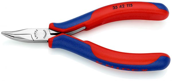 KNIPEX Elektronik Flachrund-Zange 45°, Länge 115mm / VPE Stück