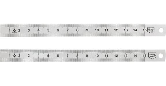 Inox Massstab 0.5mm Federstahl, Teilung geätzt, diverse Längen