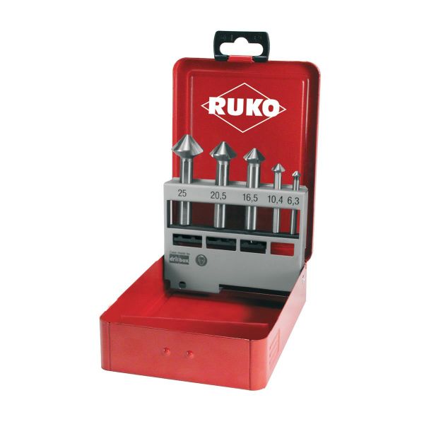 RUKO ULTIMATECUT Senkersatz HSS 6,3 mm - 25,0 mm, 5tlg Metall-Kassette